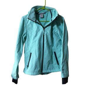 FREE COUNTRY FLEECE LINED HOODED LIGHT BLUE JACKET WOMENS MEDIUM